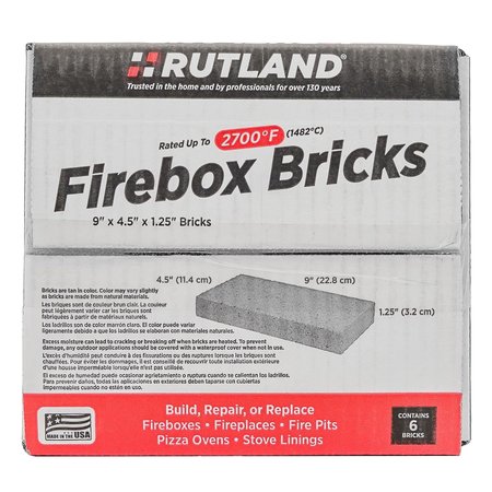 Rutland FIREBRICK 9X4.5X1.25""BX6 604-1